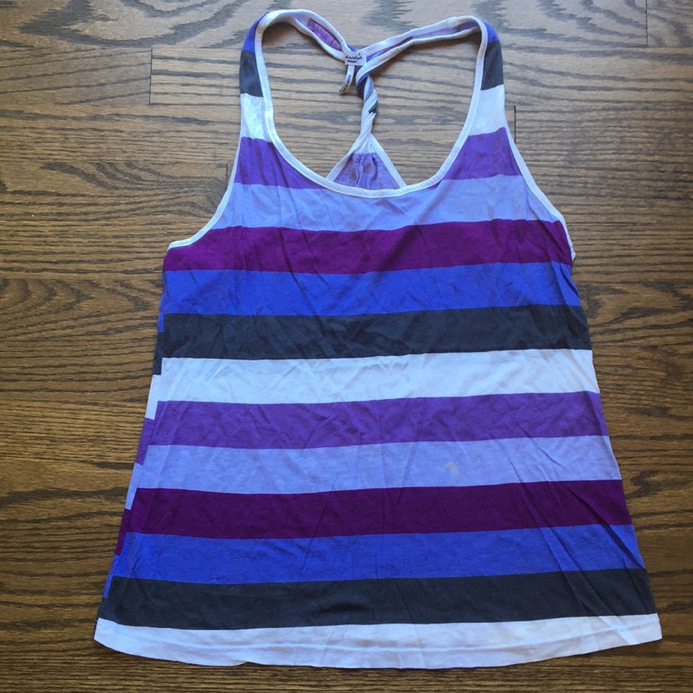 Splendid Cotton tank in purples and grey.